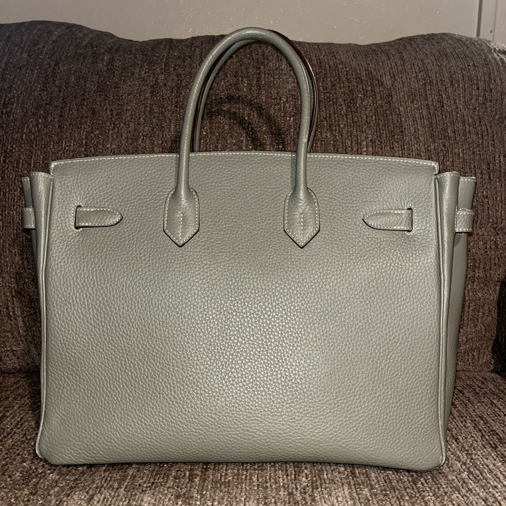 Vintage Designer Inspired Birkin 35cm Togo Leather Satchel Tote